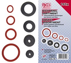 BGS O RING / FIBRE WASHER ASSORTMENT 141 PCE