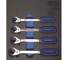 BGS 1/6 Tool Tray for Workshop Trolley: 4-pce Open Ratchet Spanner Set