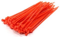 Cable tie red  200mm x 4.8mm pk 100 pce