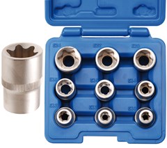 BGS 9pce E-TYPE SOCKETS SET E10-E24, 1/2"