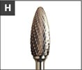 TYROLIT BURR FLAME 8 X 19 SHAPE H H0820X06