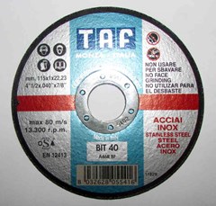 TAF 115MM X 1MM FLAT INOX CUTTING DISC