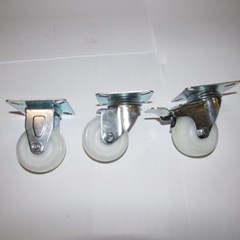 2" NYLON CASTOR FIXED - SWIVEL - BRAKED 50kg