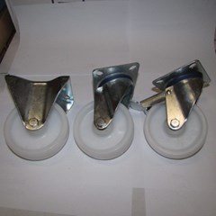 4" NYLON CASTORS FIXED - SWIVEL - BRAKED 150kg