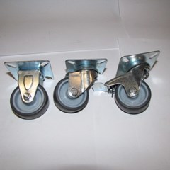 2" RUBBER CASTOR FIXED - SWIVEL - BRAKED 40kg