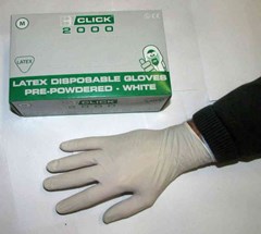 GLOVES DISPOSABLE LATEX SIZES MEDIUM - X LARGE