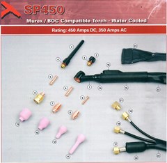 MUREX TIG TORCH SP450 BOC STYLE AND TORCH SPARES