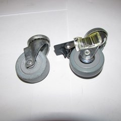 2" RUBBER CASTOR BOLT HOLE SWIVEL - BRAKED