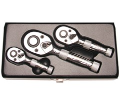 BGS STUBBY RATCHET SET, 1/4"-3/8"-1/2"