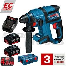 BOSCH GBH VLI SDS DRILL WITH 2 4Ah BATTERIES