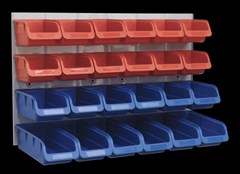 STORAGE BINS + PANEL 24 BINS Red/Blue