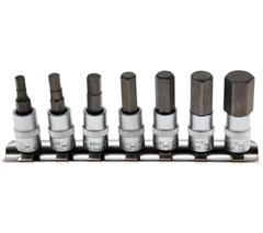 BGS 1/4" BIT SOCKET SET, INT. HEX., 4-12 MM