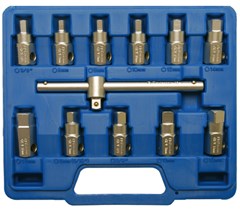 BGS 12-PIECE UNIVERSAL DRAIN PLUG KEY SET