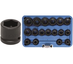 BGS 17-piece 1/2" Impact Socket Set, extra flat