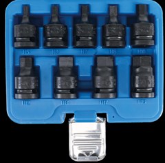 BGS Impact Bit Socket Set | 12.5 mm 1/2" dr Int Hex 5 - 19 mm | 9 pc