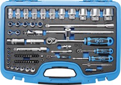 BGS Socket Set, Hexagon | 6.3 mm (1/4") / 12.5 mm (1/2") Drive | 66 PCE